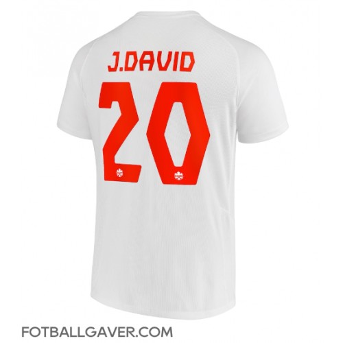 Canada Jonathan David #20 Fotballklær Bortedrakt VM 2022 Kortermet